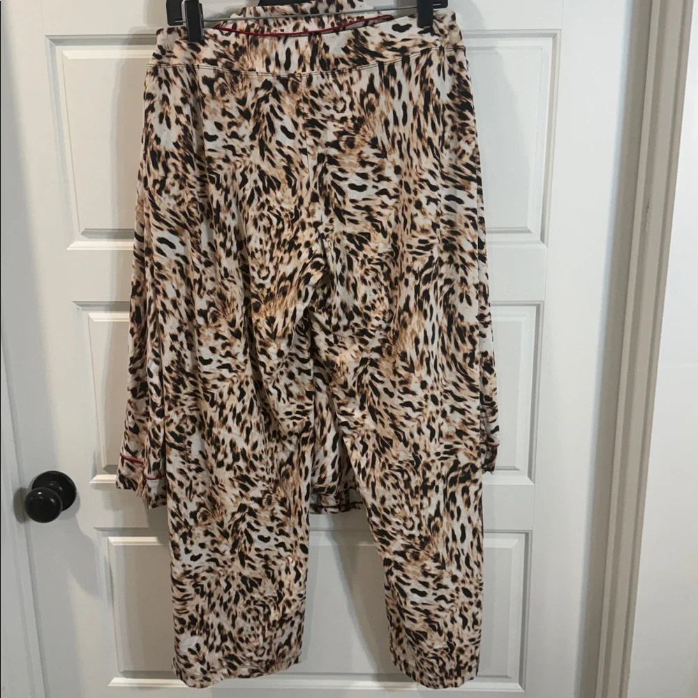 SOMA Leopard Print Pajamas Top Soft Cotton Modal Blend large